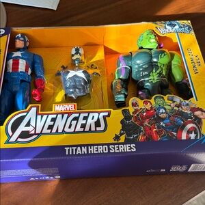 Marvel Avengers Titan Hero Series Venomized Hulk and Captain America Figures